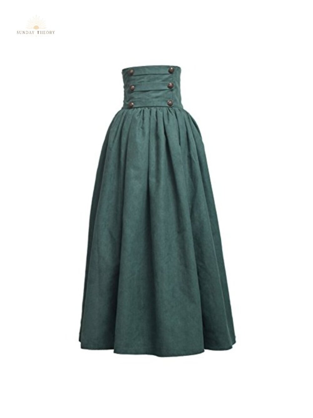 Gothic Lolita Steampunk High Waist Maxi Skirt Faux Suede Ruffled Lace-Up